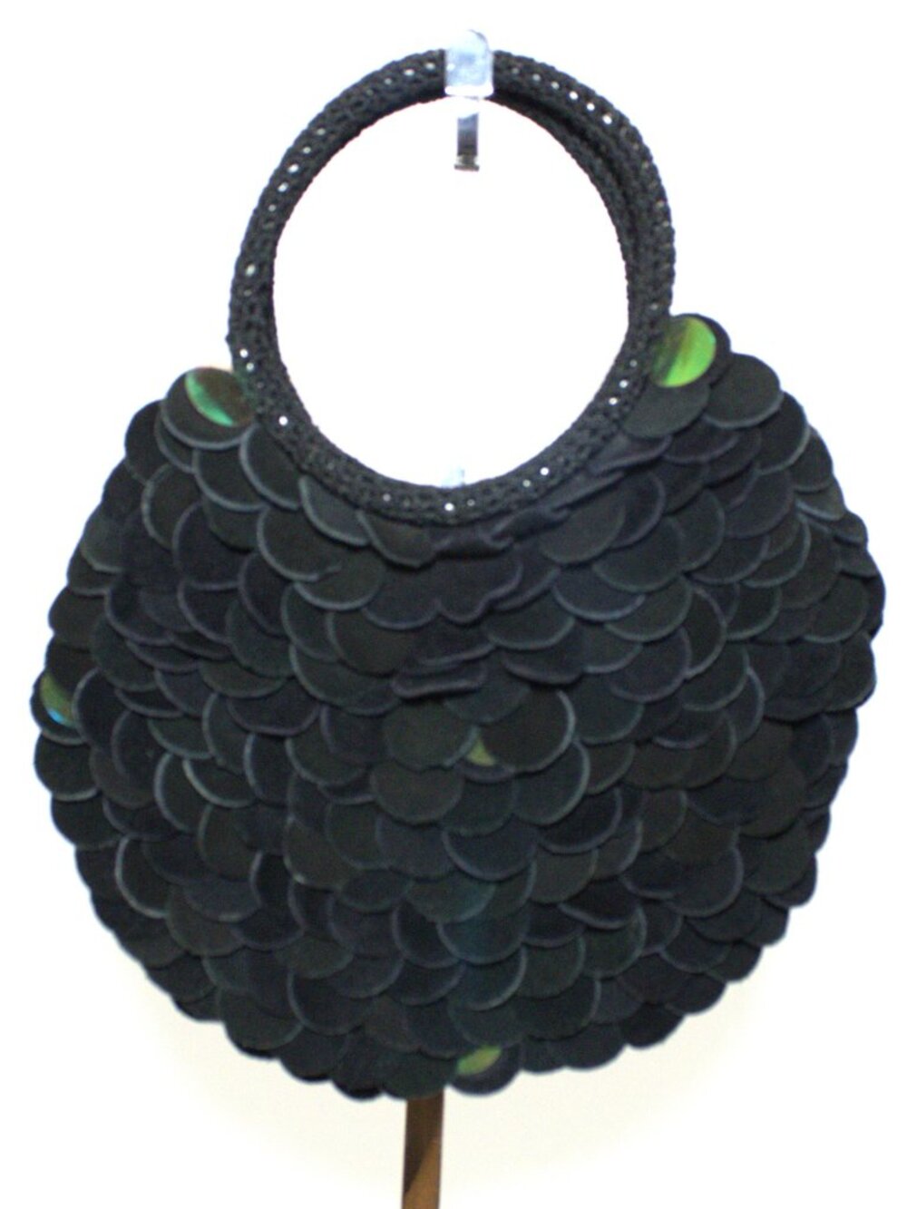 SXS Collection, Black Suede with Large Sequin Mini Handmade Handbag